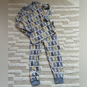 Mebie baby 18-24 months sleep set bamboo Cute Bunny Print Pajama Set